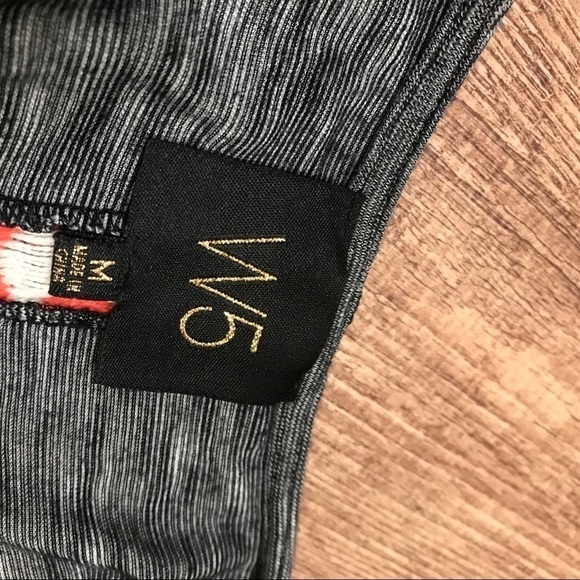 W5 Gray and Black Striped Tank Boho Trim - Picture 3 of 4